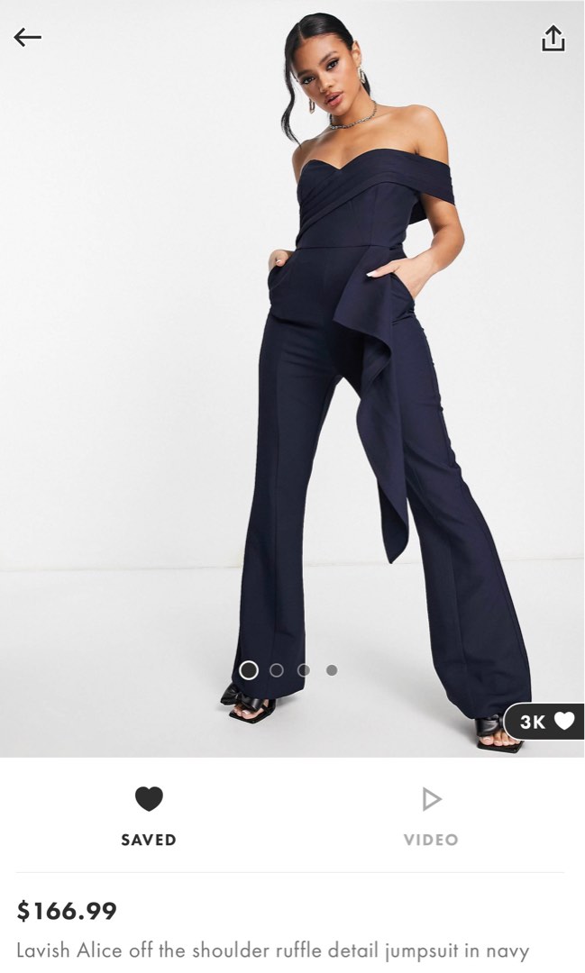Lavish Alice off the shoulder jumpsuit Women s Fashion Dresses