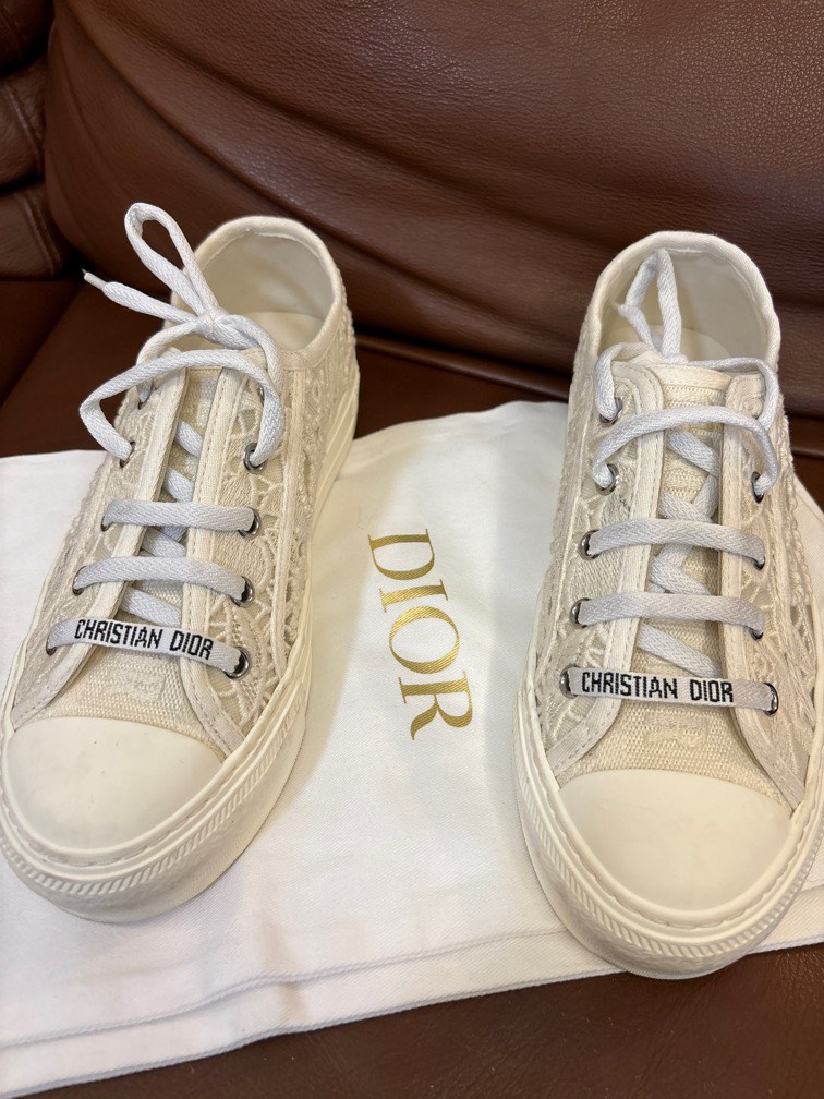 like new dior wall n dior white eyelet lace sneakers shoes limited