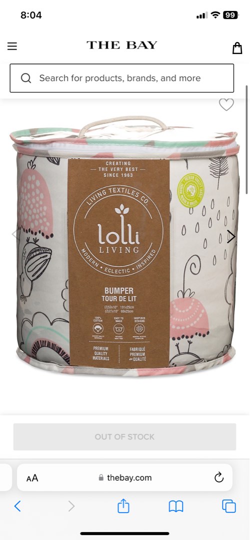 Lolli Living baby cot bumper Babies Kids Baby Nursery Kids