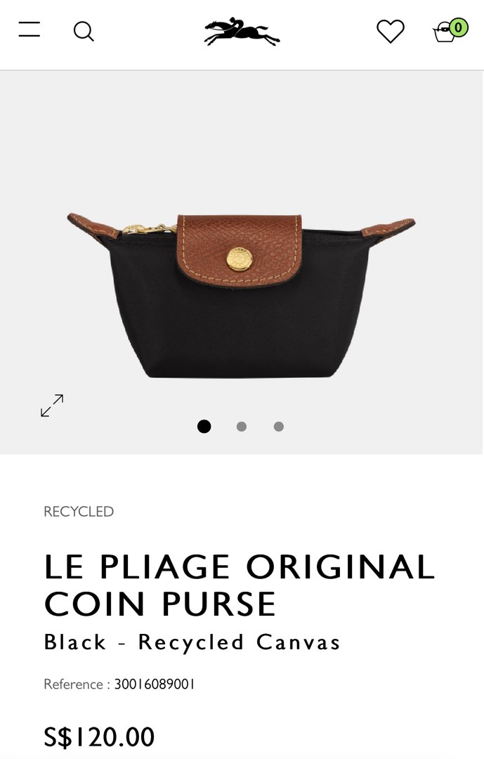 Le Pliage Original Coin purse Red - Recycled canvas | Longchamp EN
