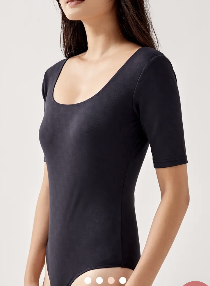 Love Bonito scoop neck navy blue bodysuit, Women's Fashion, Tops