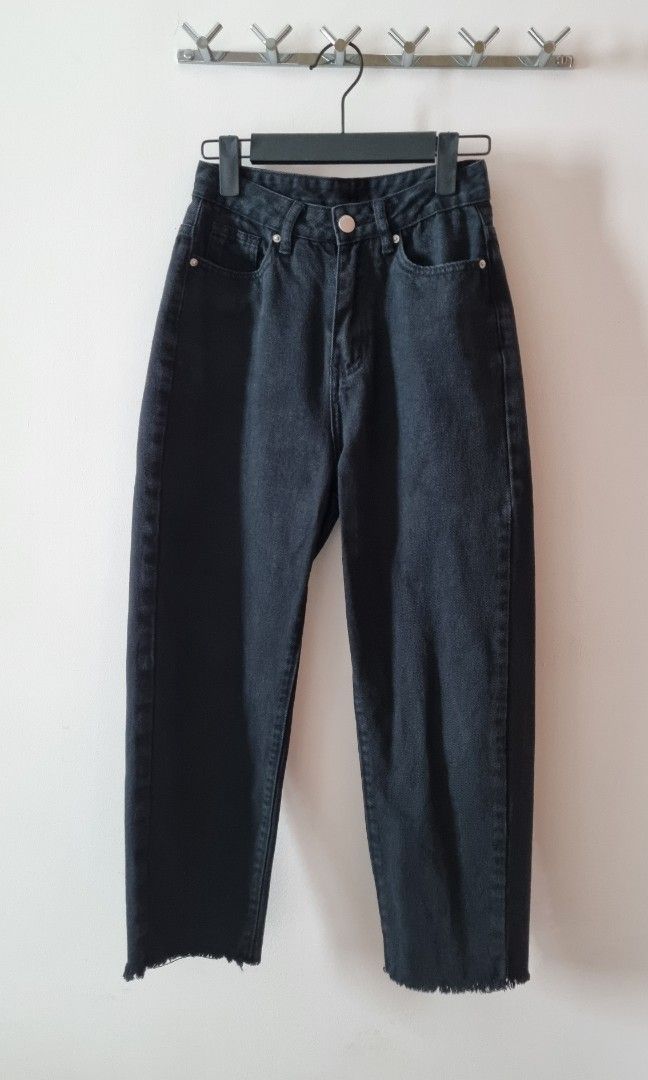 Lovebonito black frayed end jeans Women s Fashion Bottoms Jeans