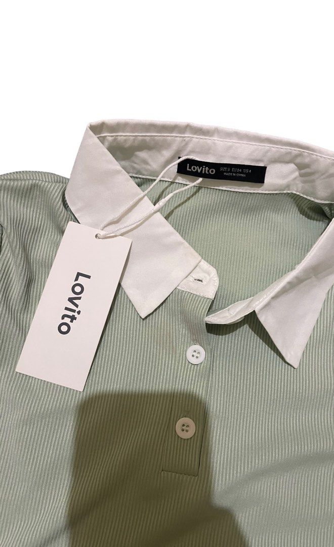 LOVITO Polo Shirt Crop Top (Category: Blouses) located in Quezon City. Submitted by imchachi (Listing ID 1269198292, Image 1). Description: Brand new Rfs: maliit sakin Size : S on tag Can fit xs - s.