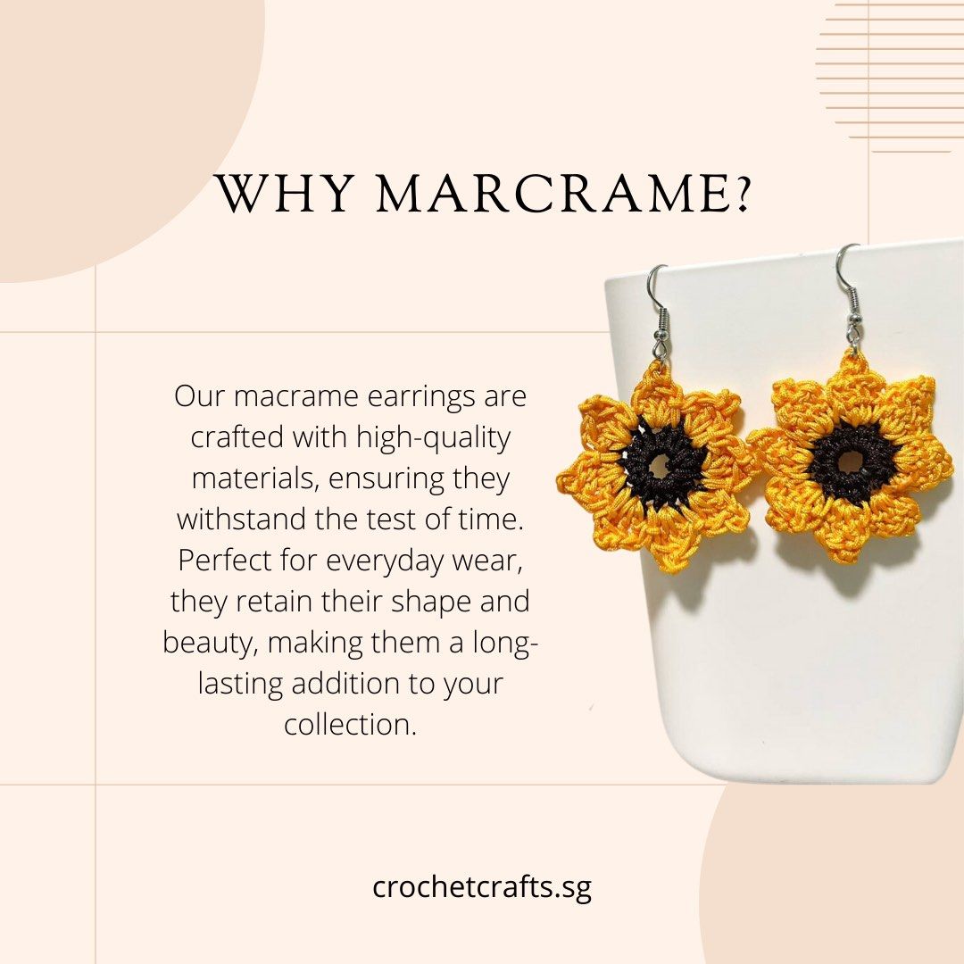Macrame earrings shop for sale