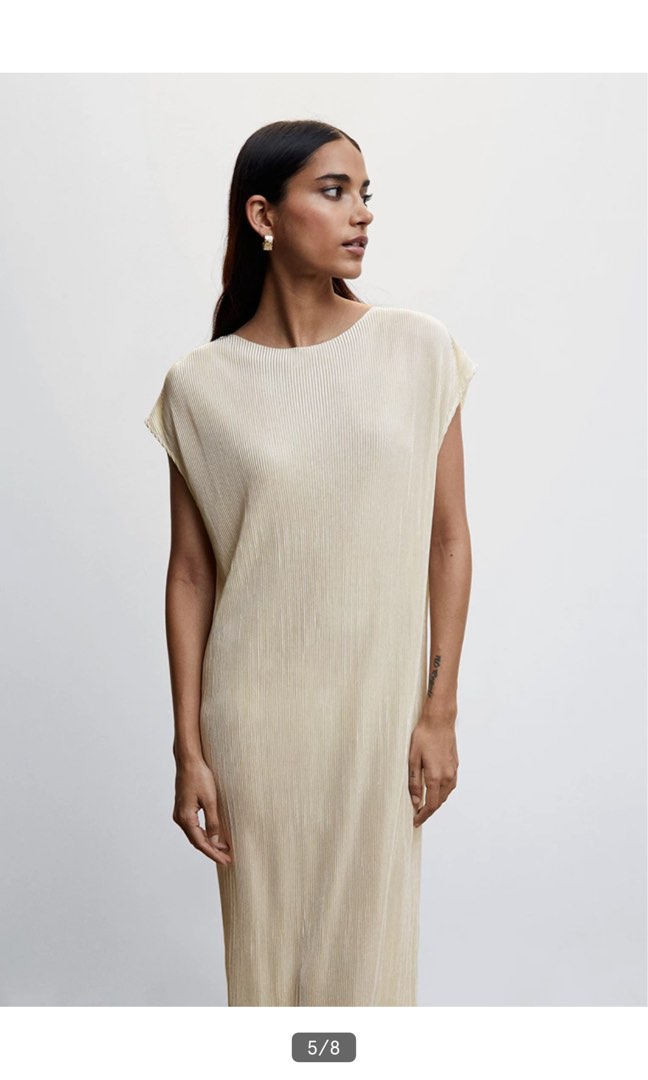 open lace back dress T-Tahari Pleated Halter Midi Dress  Elie Tahari