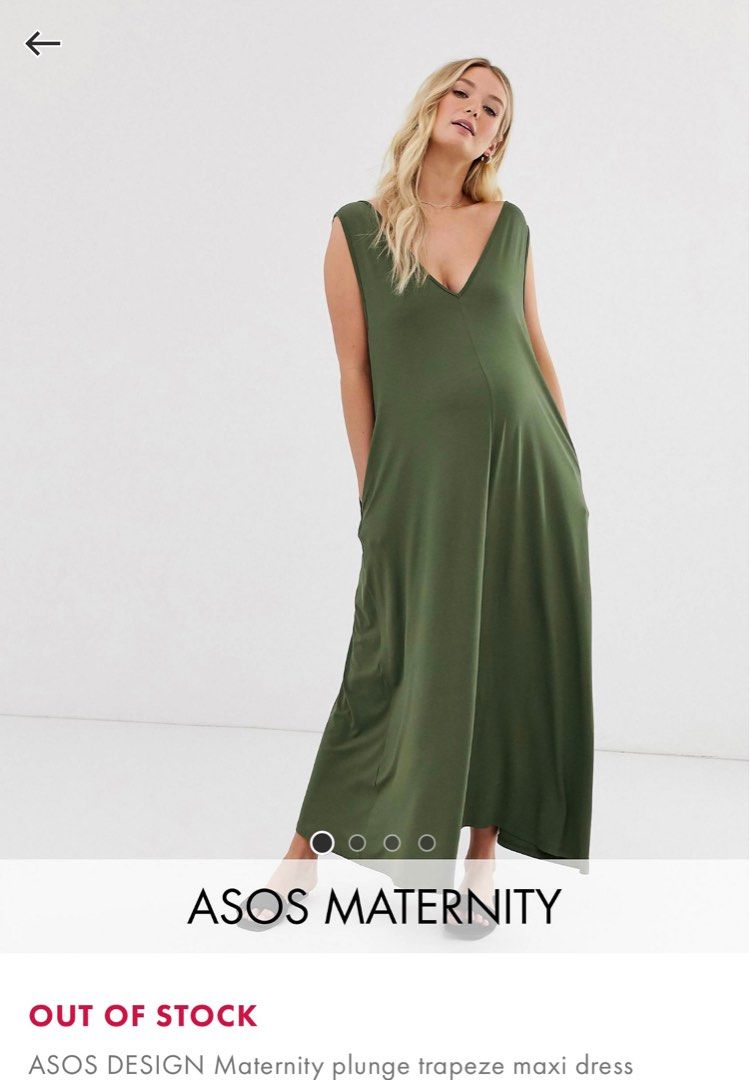 Olive green maternity maxi dress