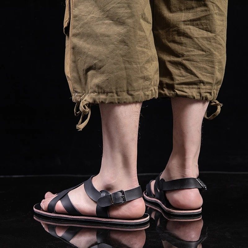 Men Fashion Rome pu Leather Sandals Belt Design Open Toe Sandals