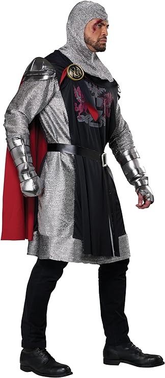 Men s Renaissance Medieval Knight costume with sword shield