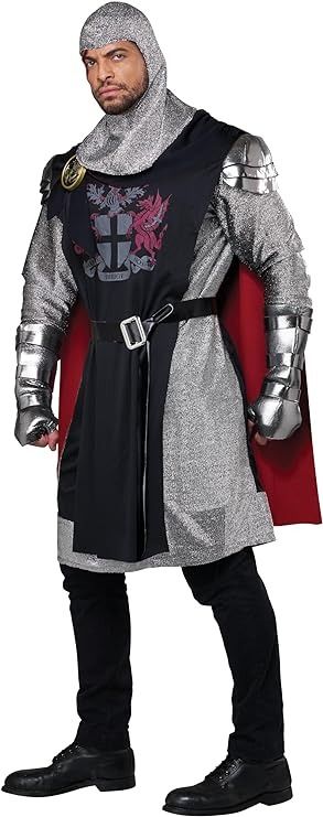 Men s Renaissance Medieval Knight costume with sword shield
