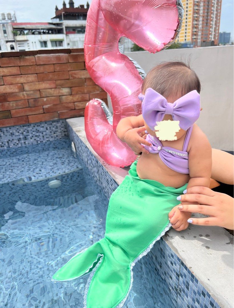Mermaid Costume for baby Monthly milestone for baby Ariel costume for baby