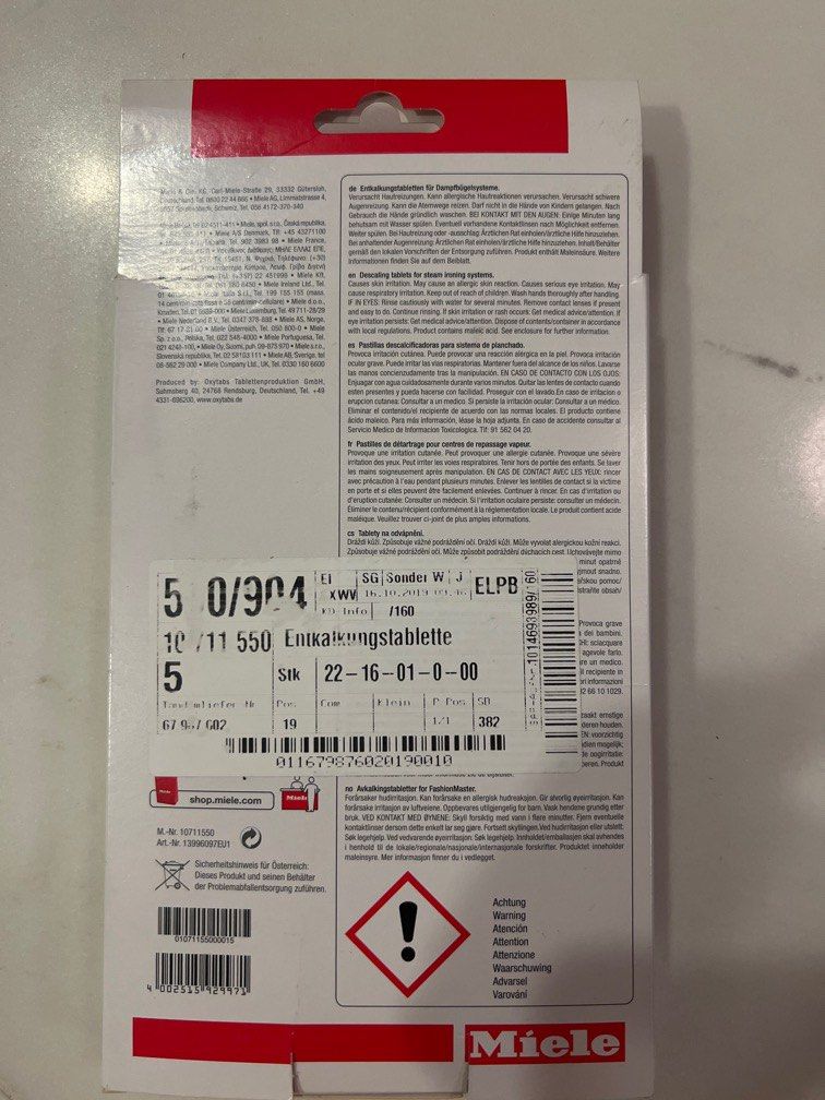 Miele Descaling tablets, Furniture & Home Living, Cleaning & Homecare