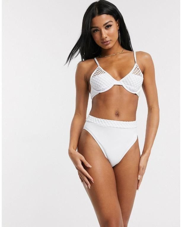 White and sale mesh swimsuit