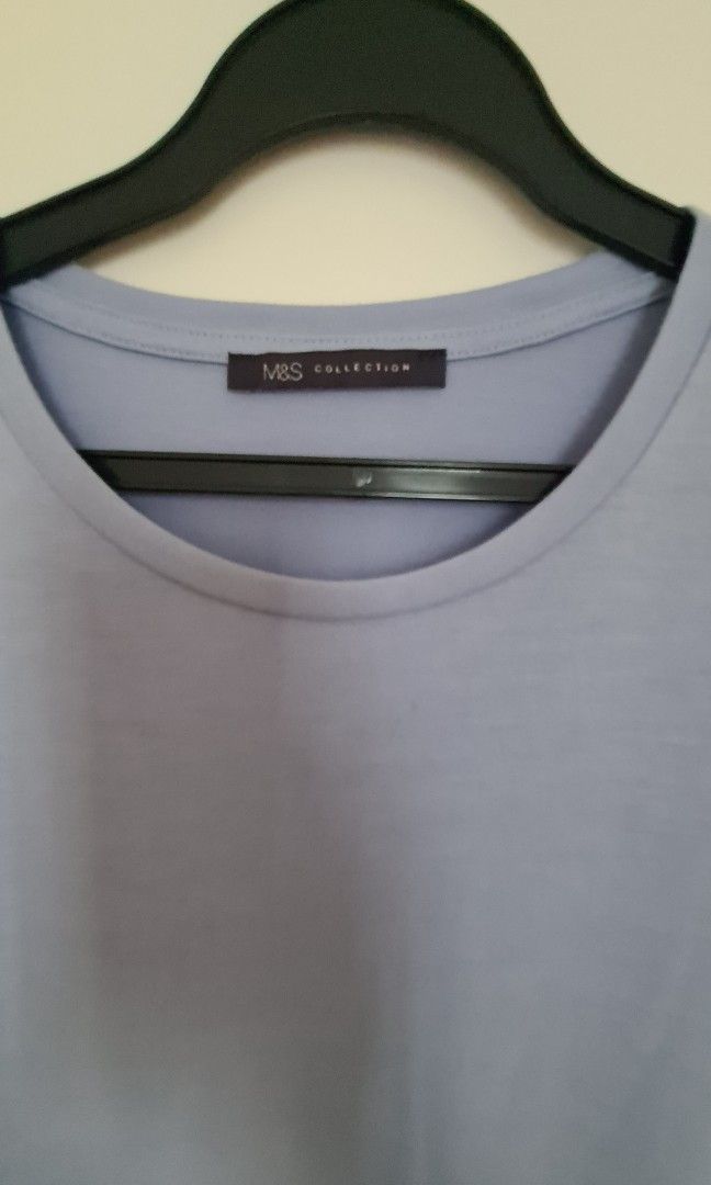 M&S White/Blue top, Women's Fashion, Tops, Shirts on Carousell