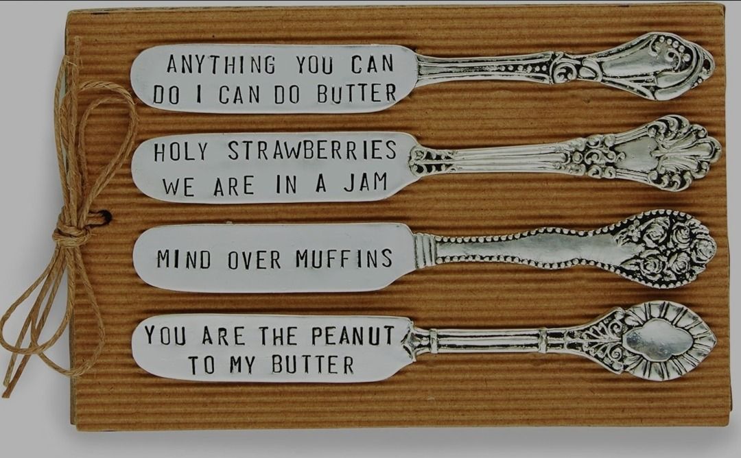 Mud Pie Circa Spreader Set, Silver (Category: Other Kitchenware & Tableware) located in Baguio. Submitted by formorecravings (Listing ID 1269258443, Image 1). Description: US bought. Comes on corrugate card making it an easily giftable item Each spreader measures approximately 5.5" A beautiful serving set for your next party or holiday Makes a great hostess gift or wedding gift.
