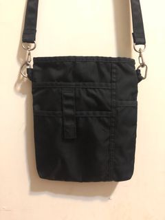 ［Muji]無印良品 尼龍肩背包 腰包 工作袋 黑 斜背 八成新