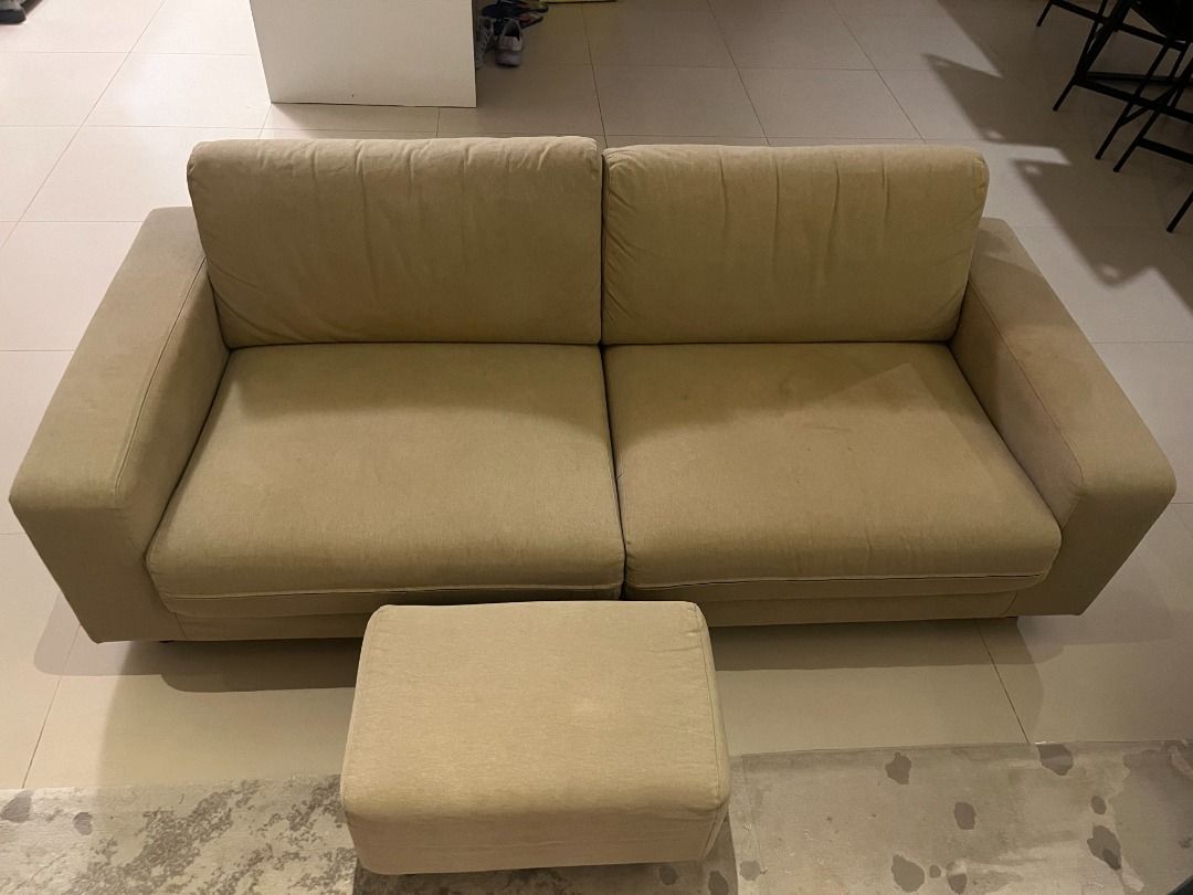 Muji Couch and Footstool Furniture Home Living Furniture