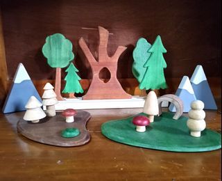 NEGO! Wooden play set tree and mountain