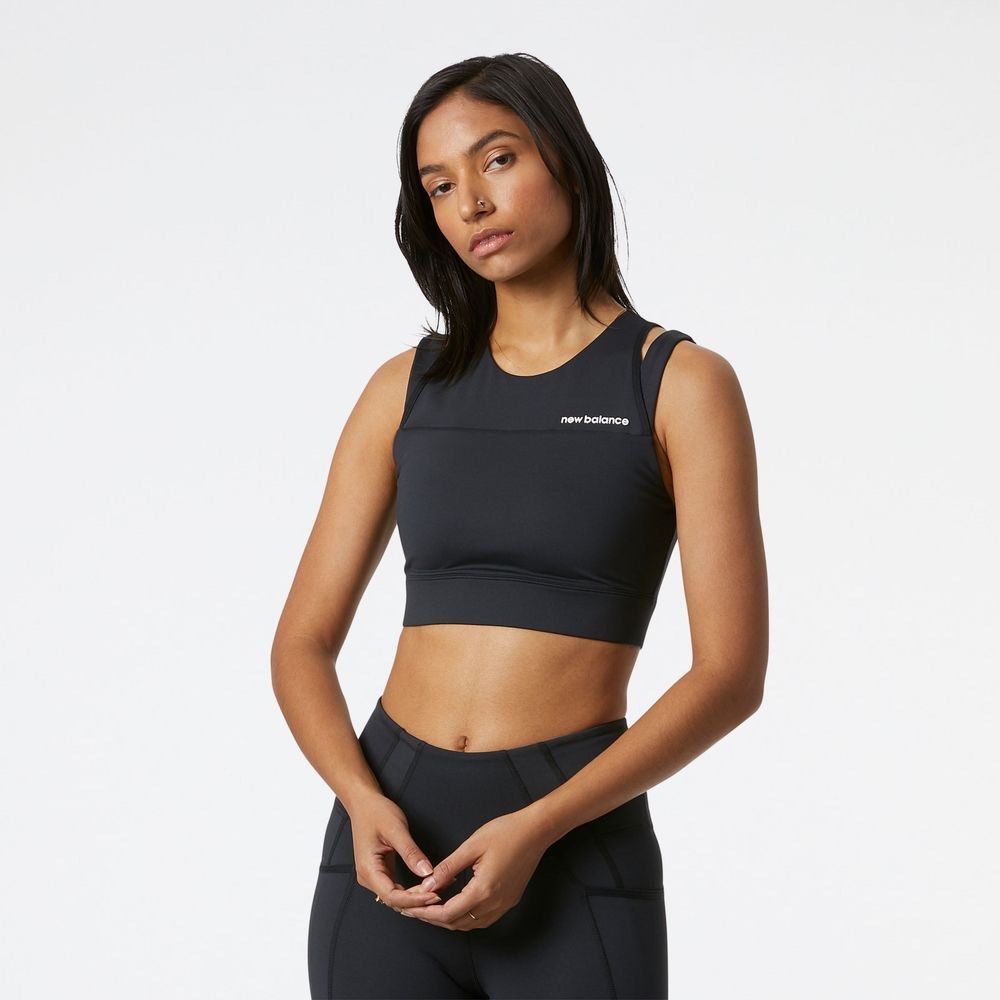 ANKO Size 8 Black Activewear Crop Top Bra