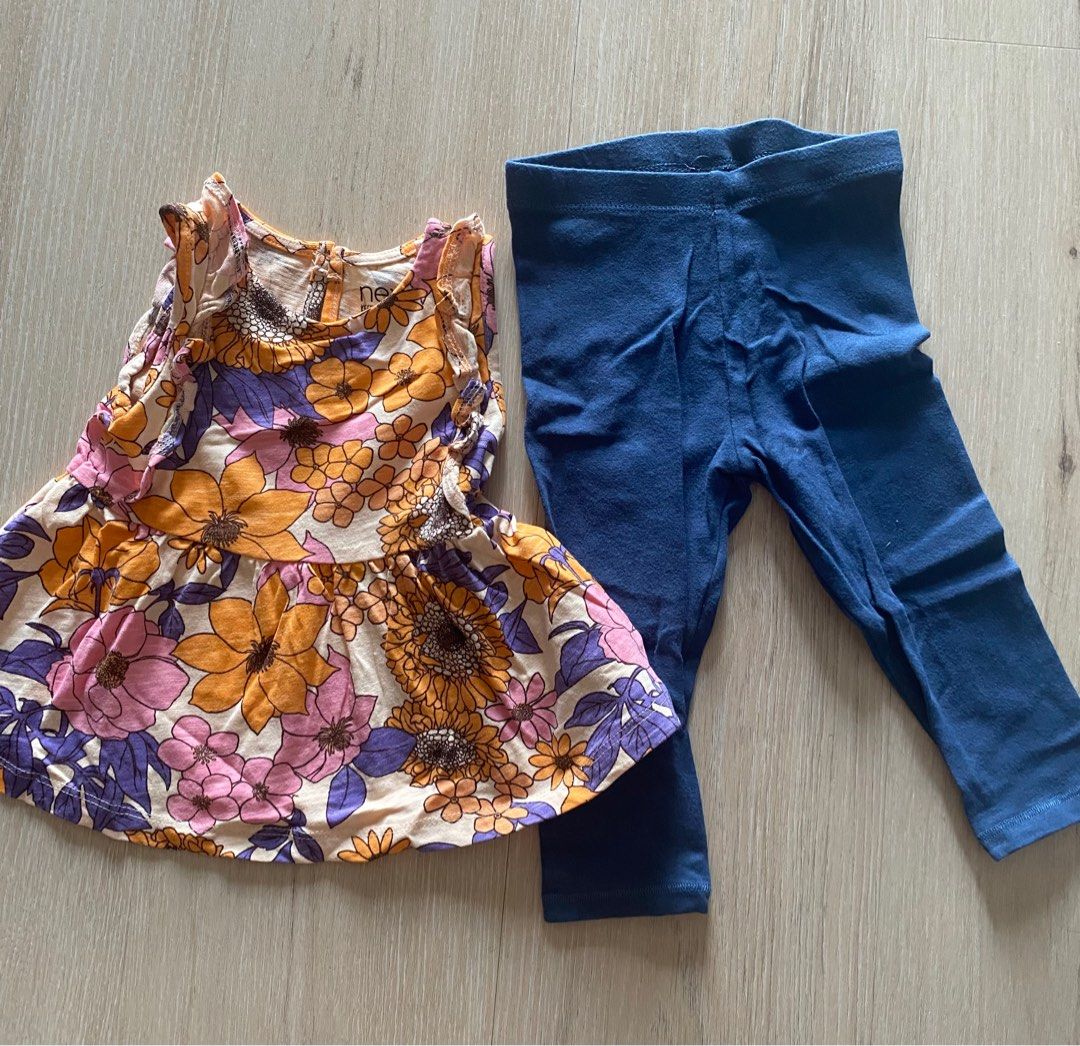 Next top and leggings set size 6-9m, Babies & Kids, Babies & Kids Fashion  on Carousell