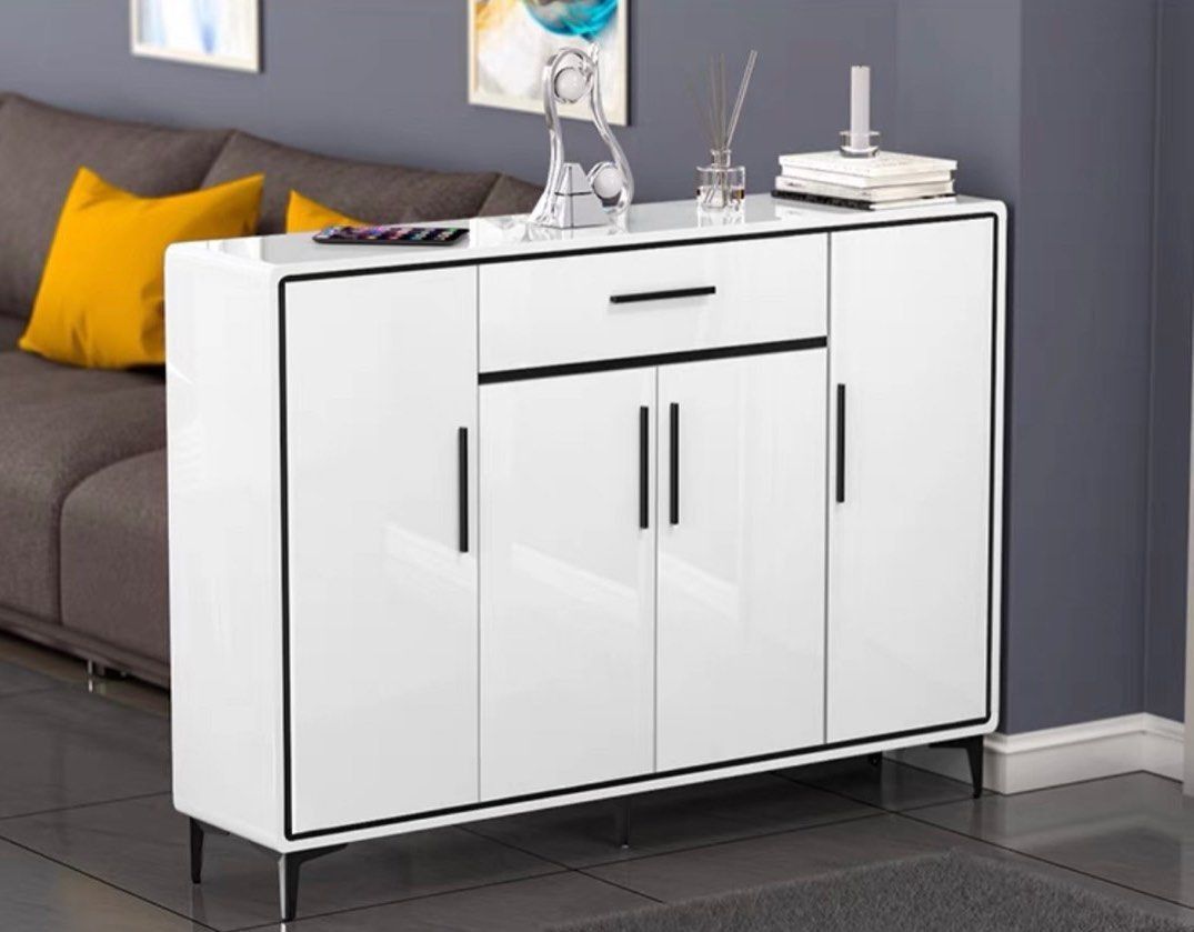 NEZER Modern Glossy Shoe Cabinet, Furniture & Home Living, Furniture ...