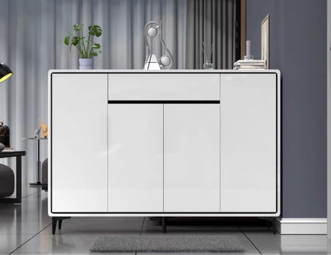 NEZER Modern Glossy Shoe Cabinet, Furniture & Home Living, Furniture ...