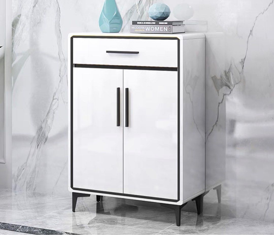 NEZER Modern Glossy Shoe Cabinet, Furniture & Home Living, Furniture ...