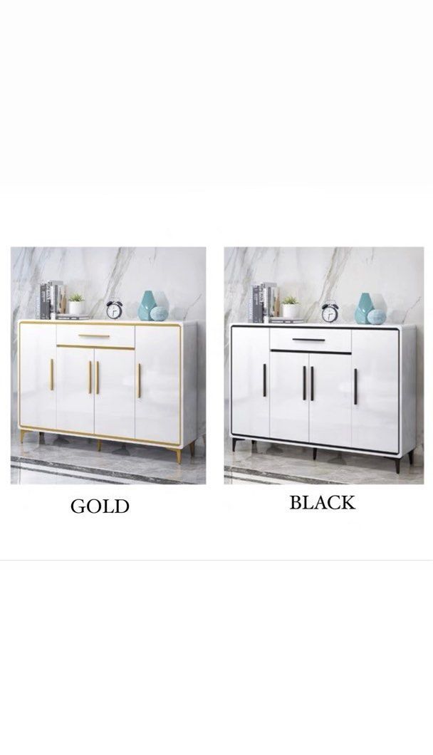 NEZER Modern Glossy Shoe Cabinet, Furniture & Home Living, Furniture ...