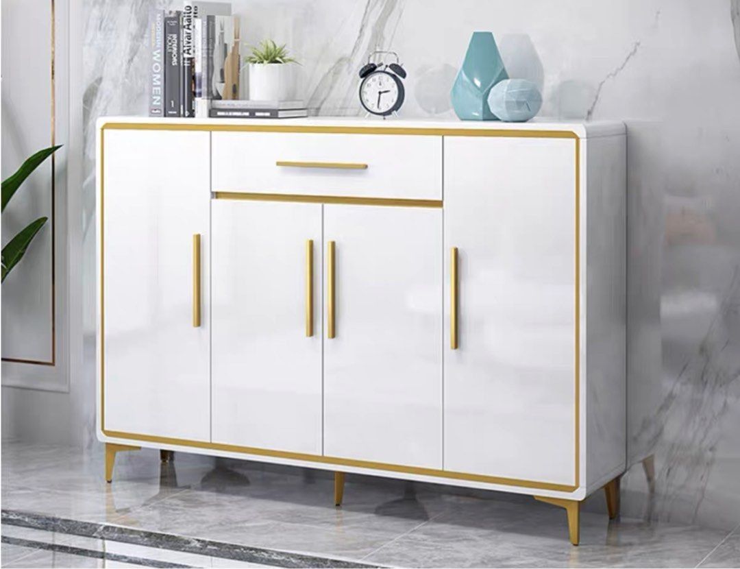 NEZER Modern Glossy Shoe Cabinet, Furniture & Home Living, Furniture ...