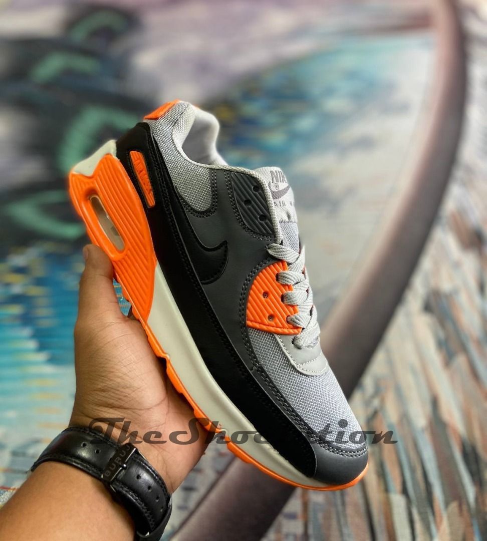 NIKE AIRMAX 90 BLACK GREY ORANGE
