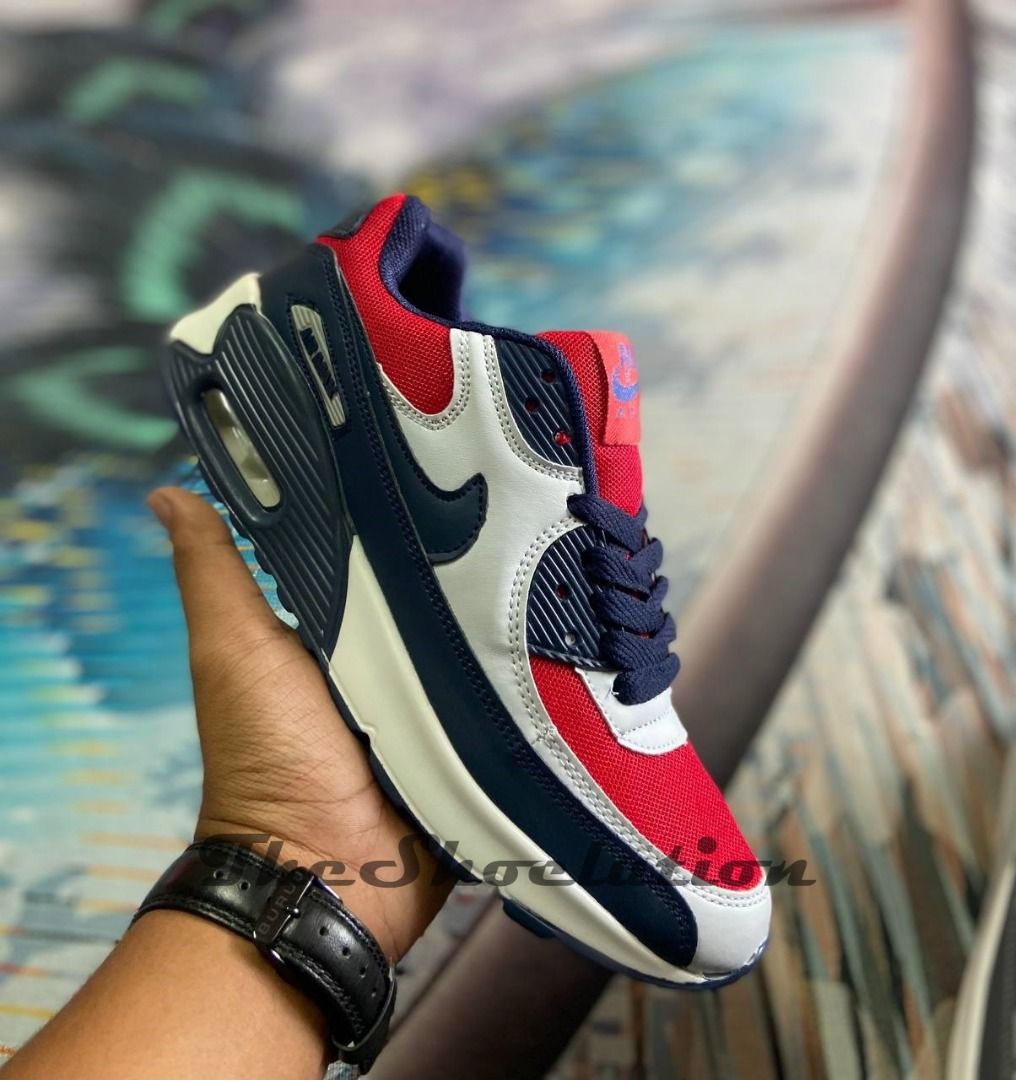 Nike air max 90 navy blue and red new arrivals