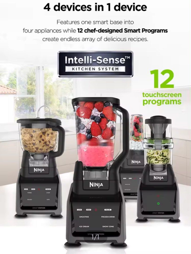 Ninja Blender Food Processor IntelliSense System (CT682), TV & Home