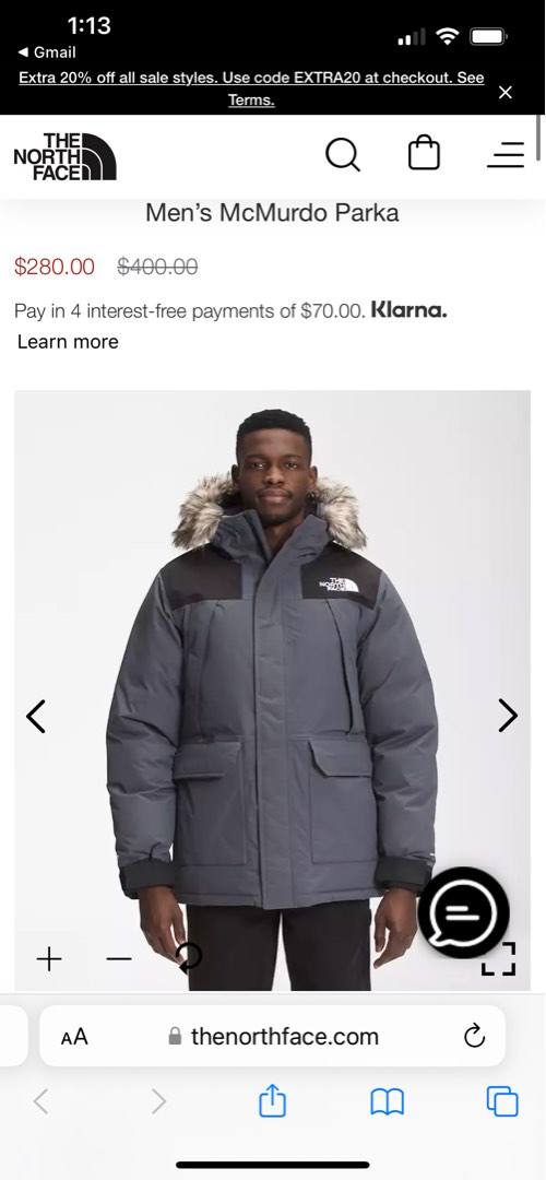 North Face Men McMurdo Parka Down Jacket Winter Men s Fashion