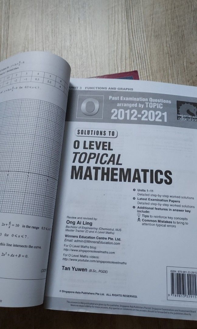O Level Topical Math O Level topical mathematics TYS, Hobbies & Toys, Books & Magazines ...