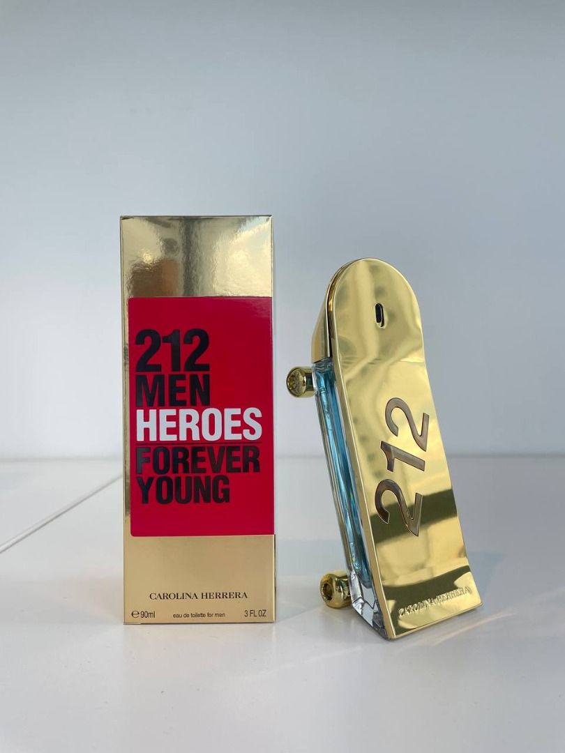 ORIGINAL AUTHENTIC CAROLINA HERRERA 212 MEN HEROES FOREVER YOUNG EDT 90ML GOLD BOX