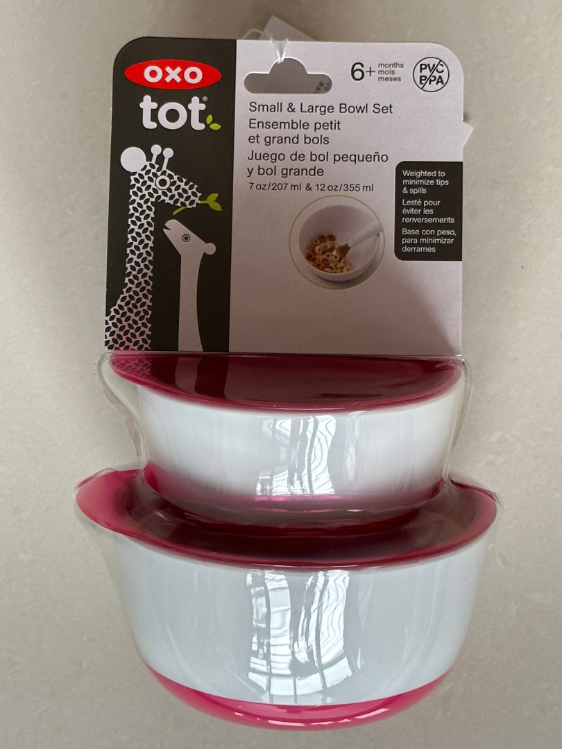 OXO Tot Small & Large Bowl Set - Pink