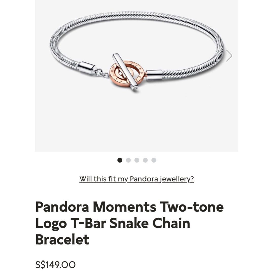 Pandora T-Bar Snake Chain Bracelet