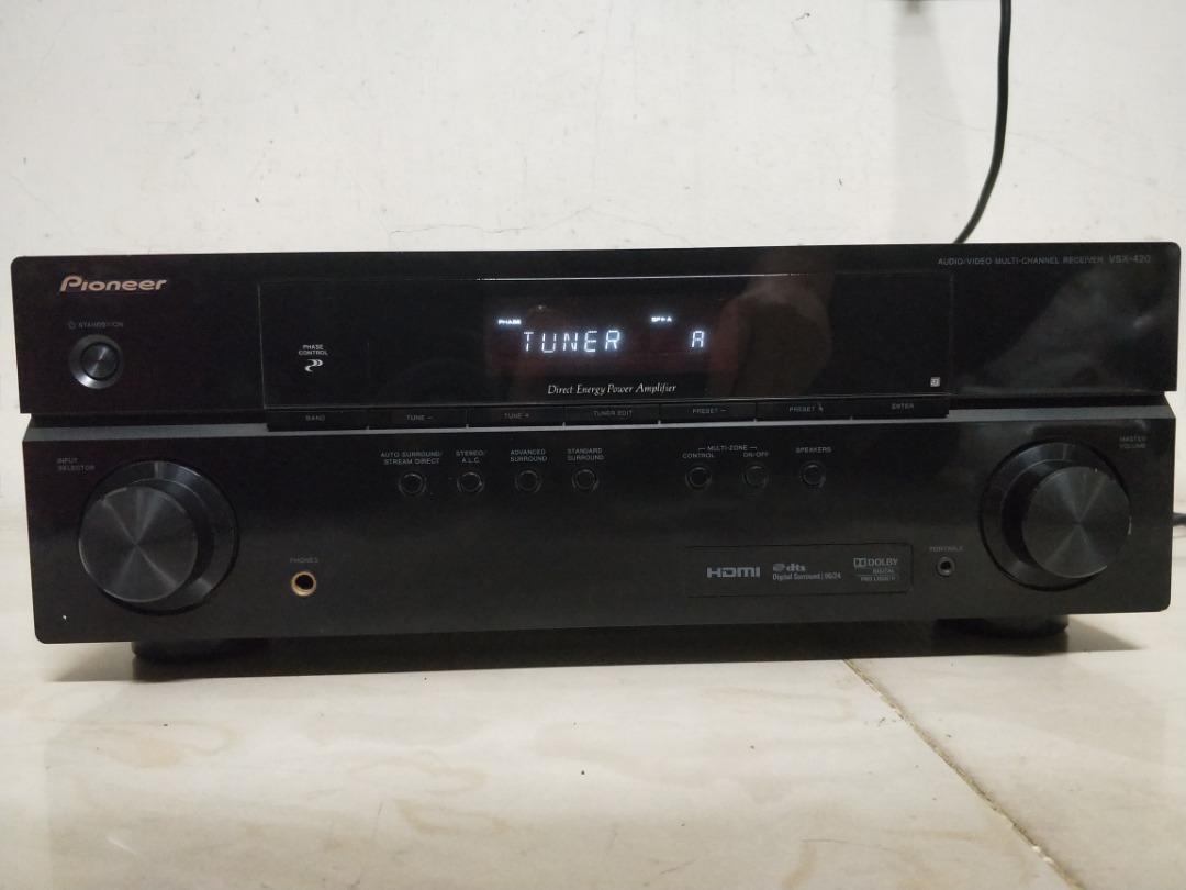 PIONEER VSX 420-K 藍光3D/收音劇院/AV擴大機 5.1聲道 有全新副廠遙控器, 耳機及錄音音訊設備, 音樂播放裝置 MP3 ...