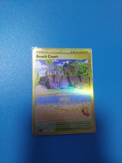 Pokemon TCG Beach Court Gold Secret Rare - SV04 Paradox Rift