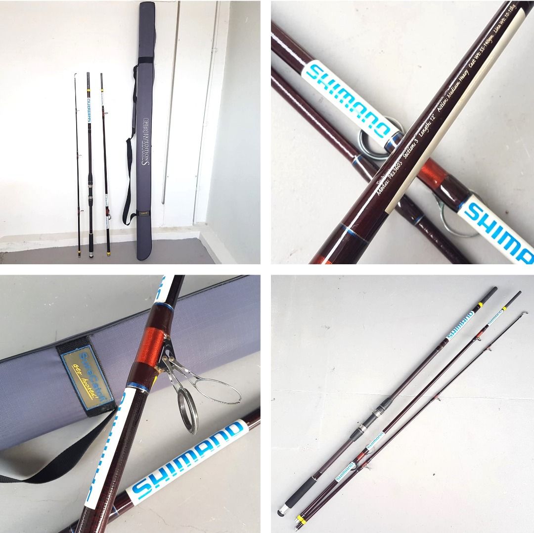 Professional Fishing Gear, Shimano & Surecatch Fishing Rod, Model No:  PKC3603, 12 feet long, with Surecatch SC887 carrying case, Telescopic 3  Section