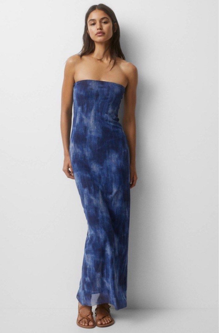 Pull and cheap bear blue dress