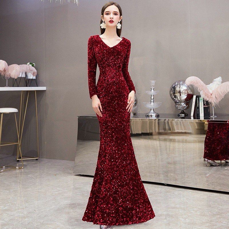 Wine discount evening dresses