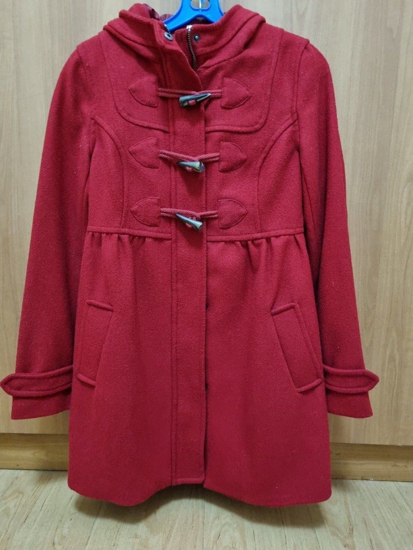 Red wool shop duffle coat