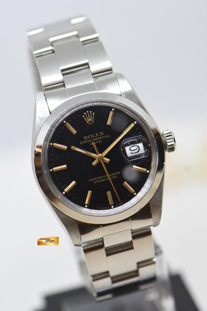 Rolex date 34 black best sale