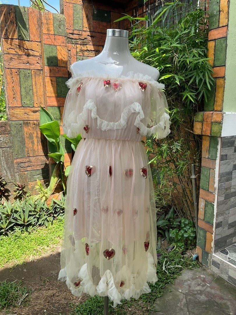 SALE] Fairy Tulle Dress 'Love Heart' Sequin Tulle Dress FAIRY Lace Dress  Fully Embroidered Heart Sequins - Fairytale Dress in Soft pastel Pink - not  needle and thread FREESIZE, Women's Fashion, Dresses