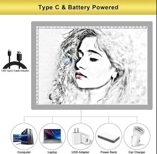 Rechargeable A4 Light Pad, Portable Wireless LED Tracing Light Box Powered  by Li