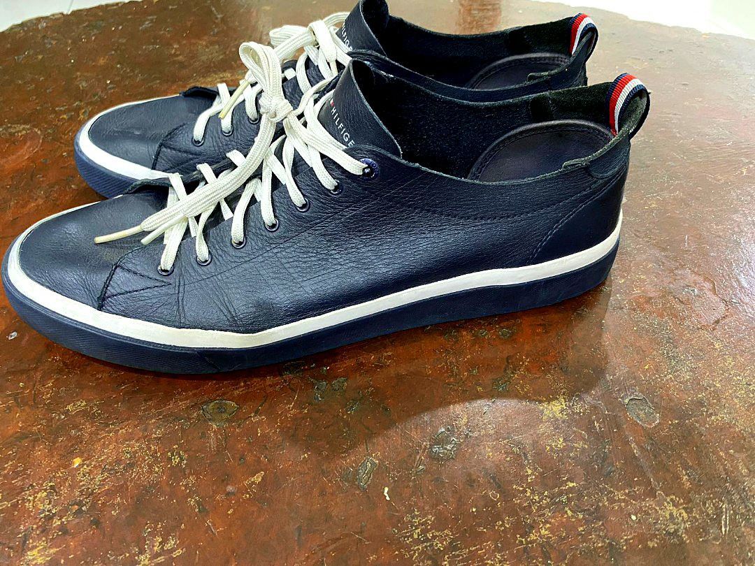 Tommy hilfiger unlined low cut leather sneaker hotsell