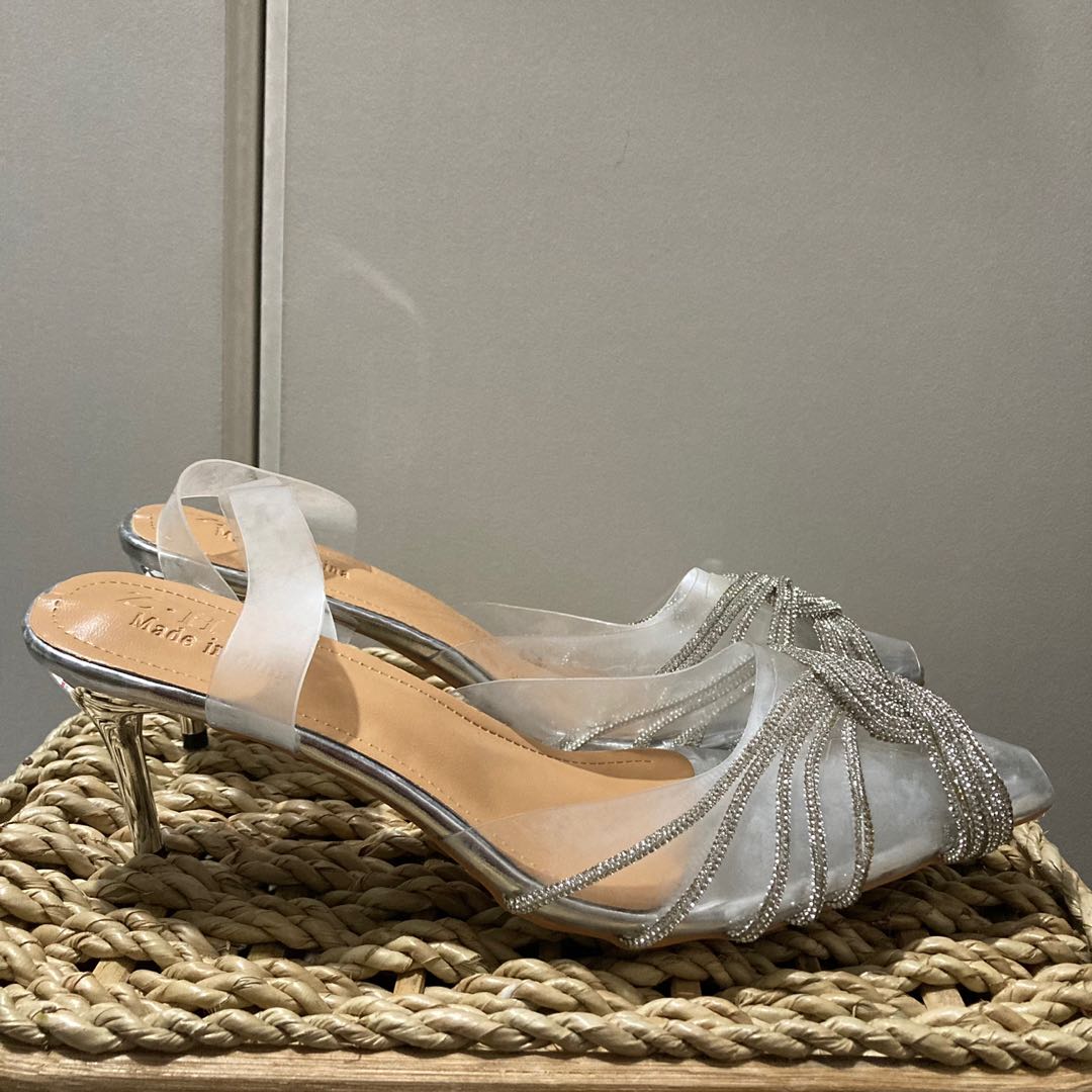 debenhams silver heels