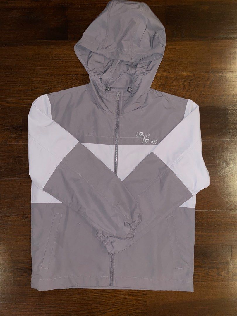 White and grey windbreaker store