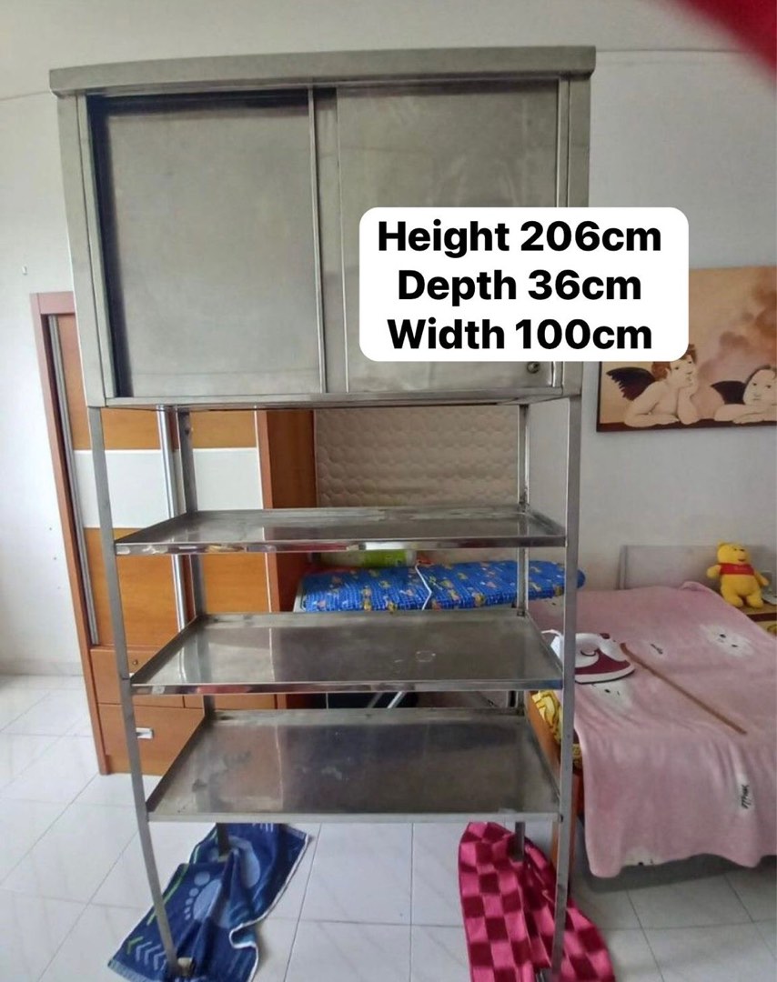 Stainless Steel Shelving Unit, Furniture & Home Living, Furniture