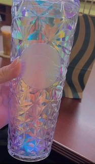 Starbucks White Prism Cold Cup 24oz bling iridescent brand new